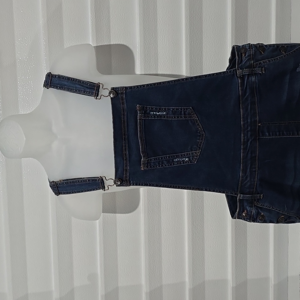 WAX JEANS Distressed Overalls Shorts Size M - Picture 3 of 15